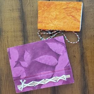 Handmade journals with unlined pages.